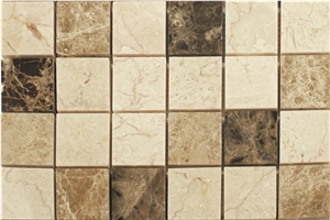 Dark and Light Beige Marble Mosaic