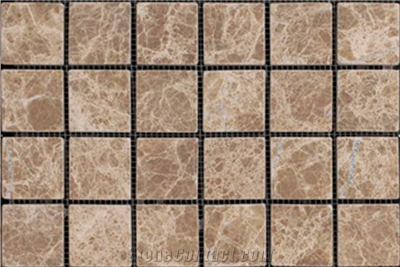Dark and Light Beige Marble Mosaic