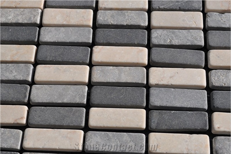 Dark and Light Beige Marble Mosaic