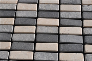 Dark and Light Beige Marble Mosaic