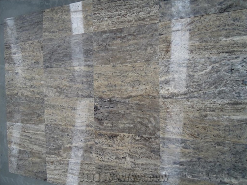 Silver Travertine Slabs & Tiles, Turkey Grey Travertine