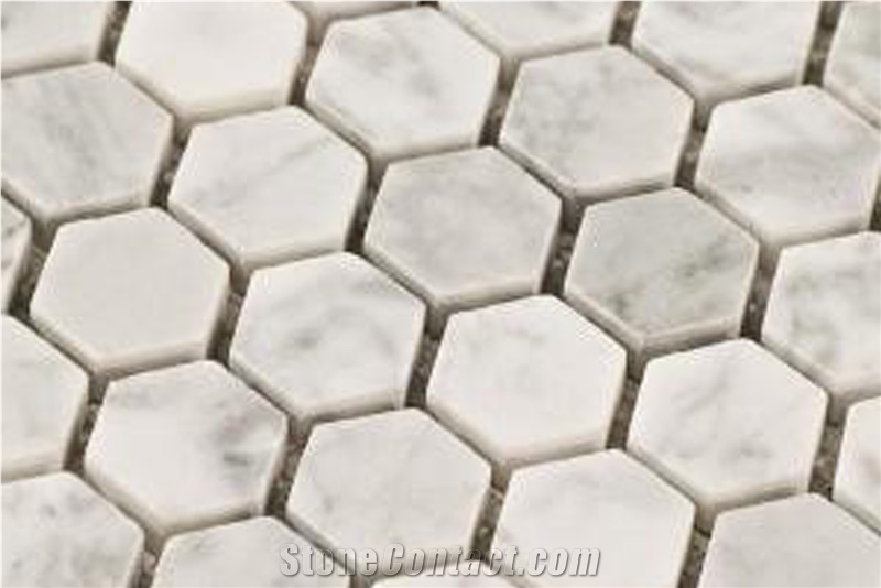 White Marble Honeycomb Mosaic