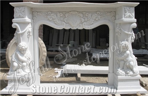 Carved White Marble Fireplace Mantels, Fireplace Surrounds