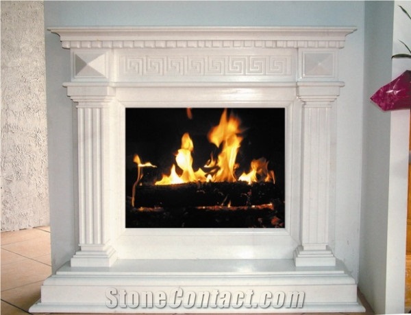Thassos Whaite Marble Fireplace