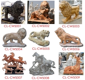 Animal Stone Sculpture,Horse Stone Carving,Marble Lion Sculpture,Garden Stone Lion Statues