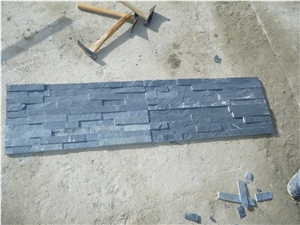 China Black Slate Cultured Stone Wall Stone Split Face Loose Ledge Stone Walling Panel,Stacked Stone