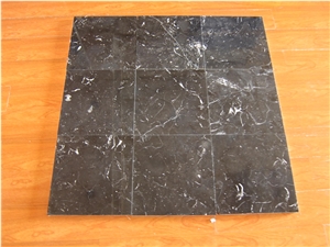 Polished Nero Crystal Black Marble Flooring Tiles -Own Quarry(Good Price)