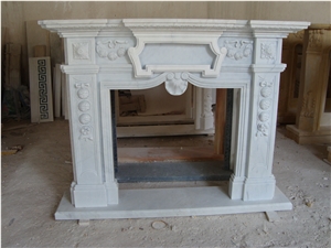 Beijing White Marble Fireplace Surround, Fireplace Accessories