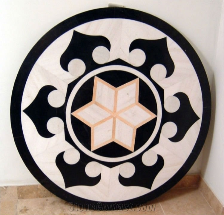 Marble Inlay and Waterjet Tiles for Wall and Floor Decoration
