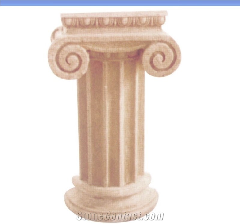 Stone Column and Marble Pillar Designs, Beige Marble Column