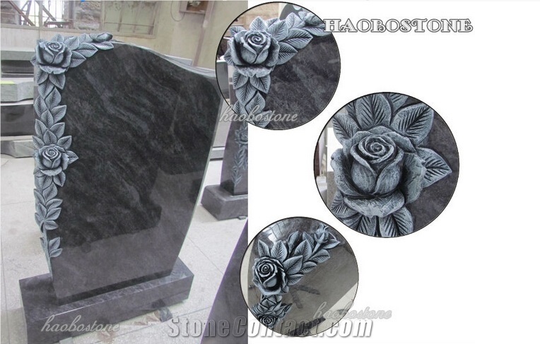 Granite Rose Headstone Price, Bahama Blue Granite Monument & Tombstone
