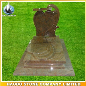 Multicolor Red Tombstone for French Market, Red Granite Monument & Tombstone