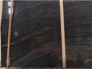 Ancient Wood Marble Slab, China Black Wood Vein Marble