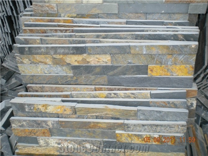 Slate Wall Panel,Yellow Slate Cultured Stone