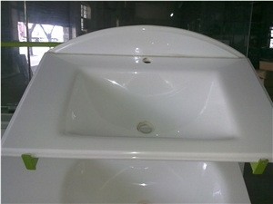 Pure White Crystallized Glass Sanitary Ware5/Bathroom Sinks
