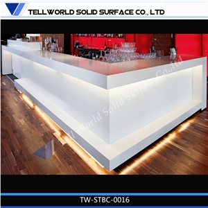 Perfect Design Led Lighting Corian Bar Counter Small Bar Table