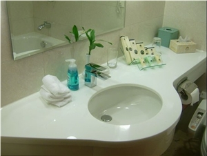 Pure White Bathroom Artificial Stone Wash Basin