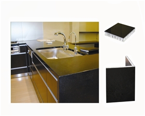 Black Marble Honeycomb Panel Kitchen Countertop