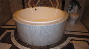 Carrara White Bath Tubs Backed with Aluminum Honeycomb Panels