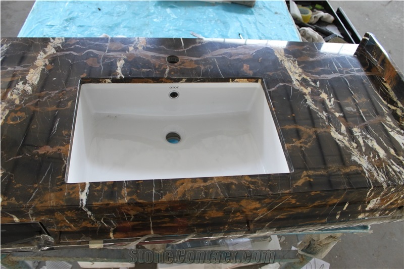 Honeycomb Panels Backed Marble Bathroom Countertops