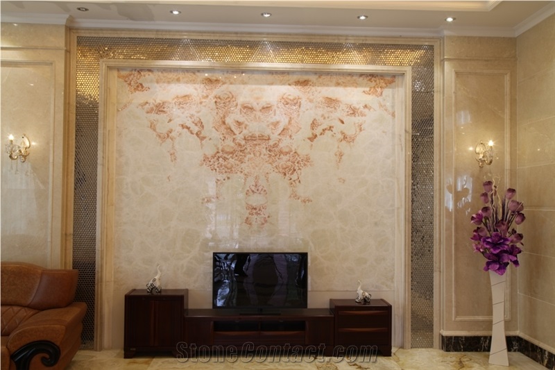 Yellow Onyx Stone Honeycomb Panel for Lobby Background Wall Panel