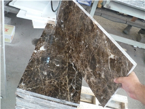 Dark Emperador Marble Polished Broken Tiles 2 cm, brown marble floor covering tiles, walling tiles 