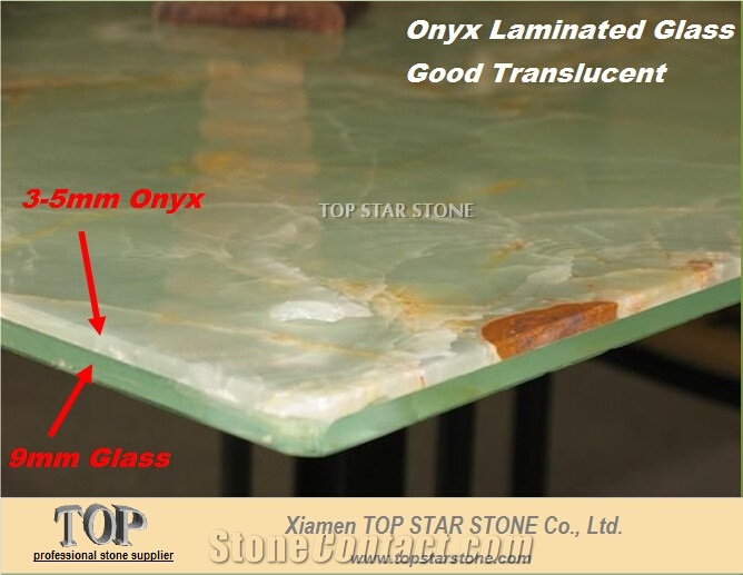 Onyx Laminated Glass Panel Tiles, Pakistan Green Onyx