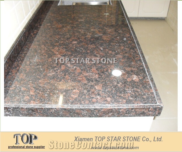 Polished India Tan Brown Granite Kitchen desk tops