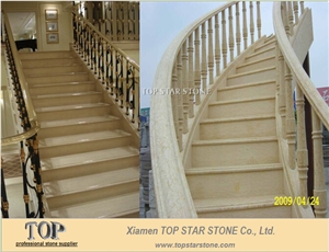 Sunny Beige Marble Staircase