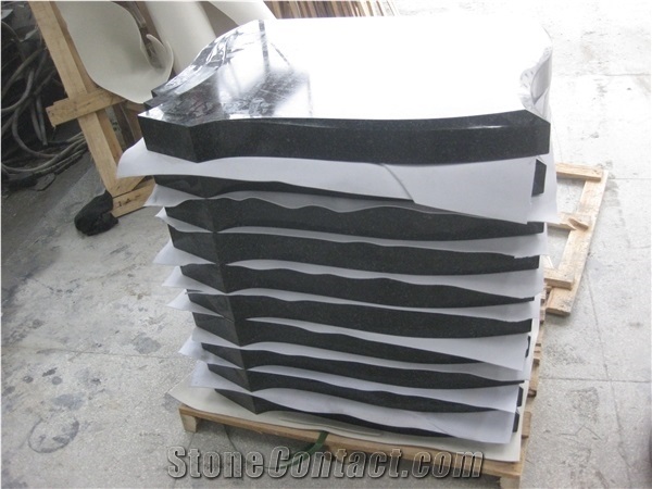 China Most Popular Natural Granite Stone -Shanxi Black Simple Headstone with Good Packing,Western and Europe Style Monument -Owned Factory ,Best Prices