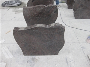 Multicolor Red Granite Carving Headstone on Sales