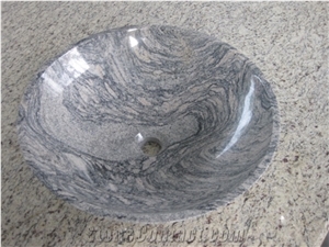 Polished China Juparana Granite Stone Kitchen Round Sinks,Oval Granite Washing Bathroom Basin,Above Countertops Washing Bowls