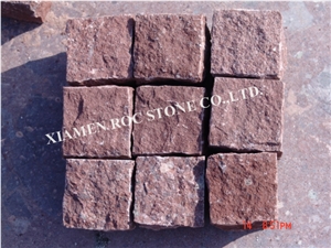 Dayang Red Granite Paving Stone,Fujian Red Porphyry Cube Stone