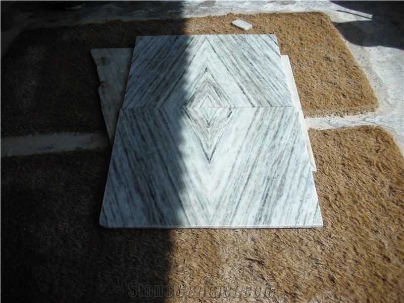 White Marble with Perfect Cross Lines