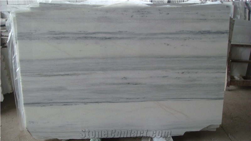 Straight Veins White Marble Slabs & Tiles, White Wooden Marble Slabs & Tiles
