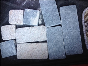 Tumbled Grey Granite Cube Stone & Paver,Tumbled Landscapaing Paving Stone