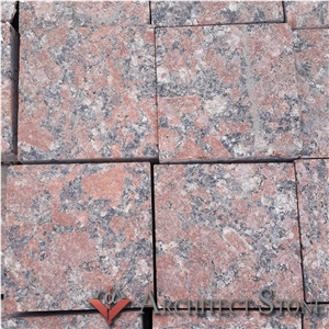 Kapustinsky Red Granite Pavers 10x10x3,5,10 Flamed