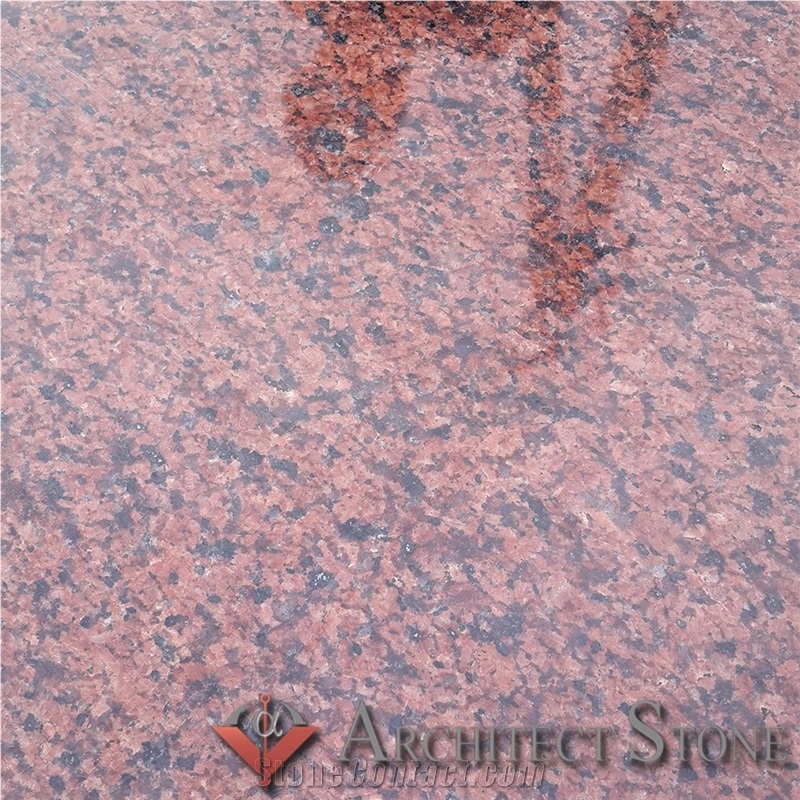 Red Granite Pavers Flamed, Symony Rosy Mist Cobble Stone