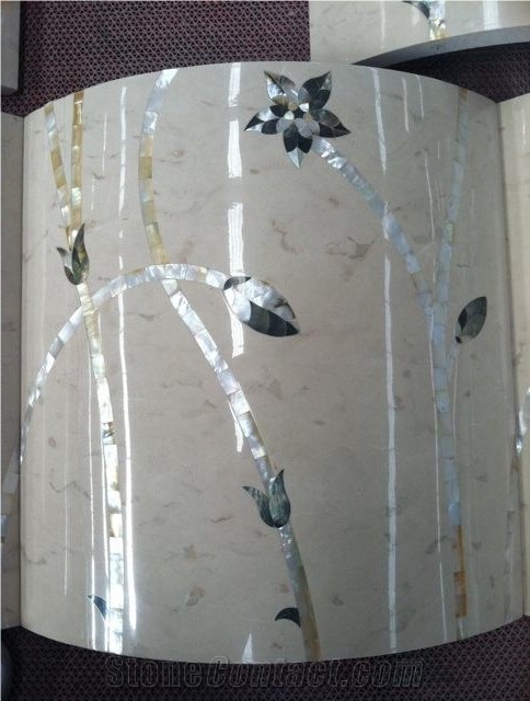 beige marble water-jet column good design
