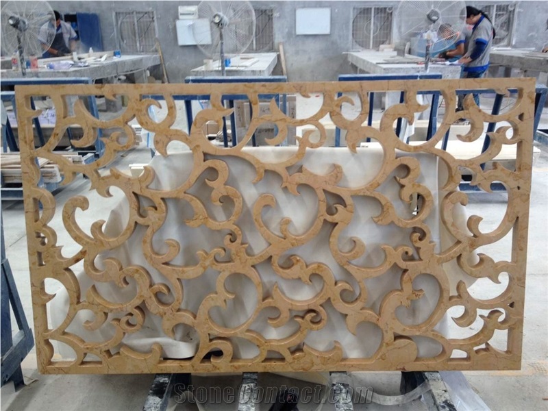 Hollow out marble walling relief