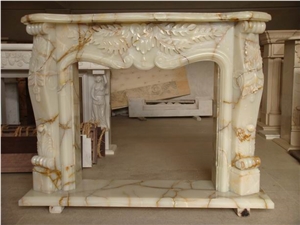 Western Style Onyx Fireplace Mantel