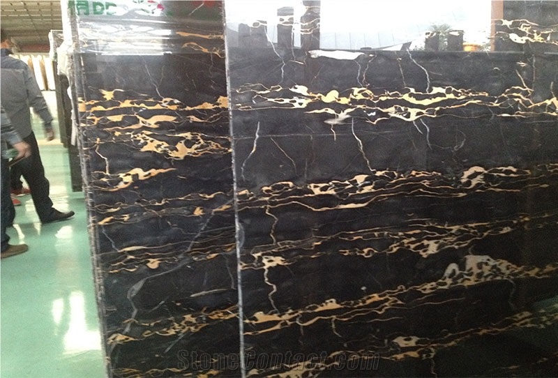 Nero Portoro Black Marble Slabs & Tiles