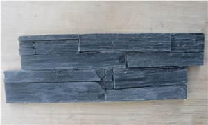 Cement Backed Ledger Panels, Black Quartzite Cultured Stone