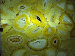 Nature Yellow Agate Semiprecious Stone