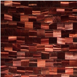 Red Tiger Eye Semiprecious Stone Wall Tile