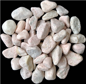 Pink Machine-Made Pebble Stone, Pink Marble Pebble & Gravel