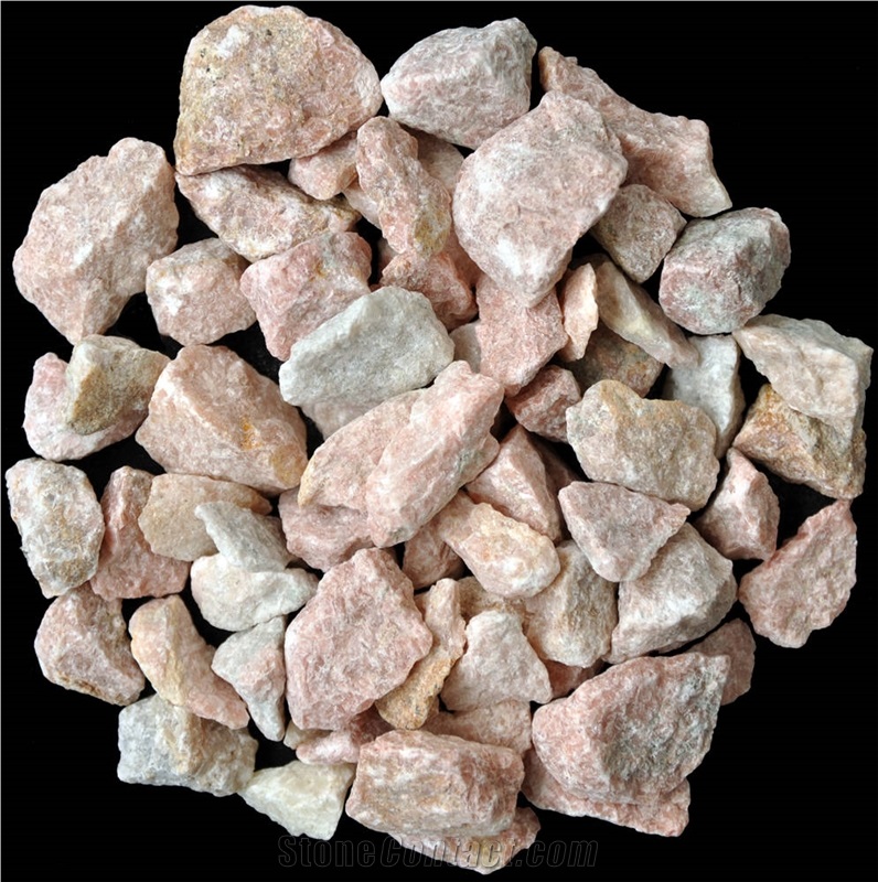Pink Machine-Made Pebble Stone, Pink Marble Pebble & Gravel