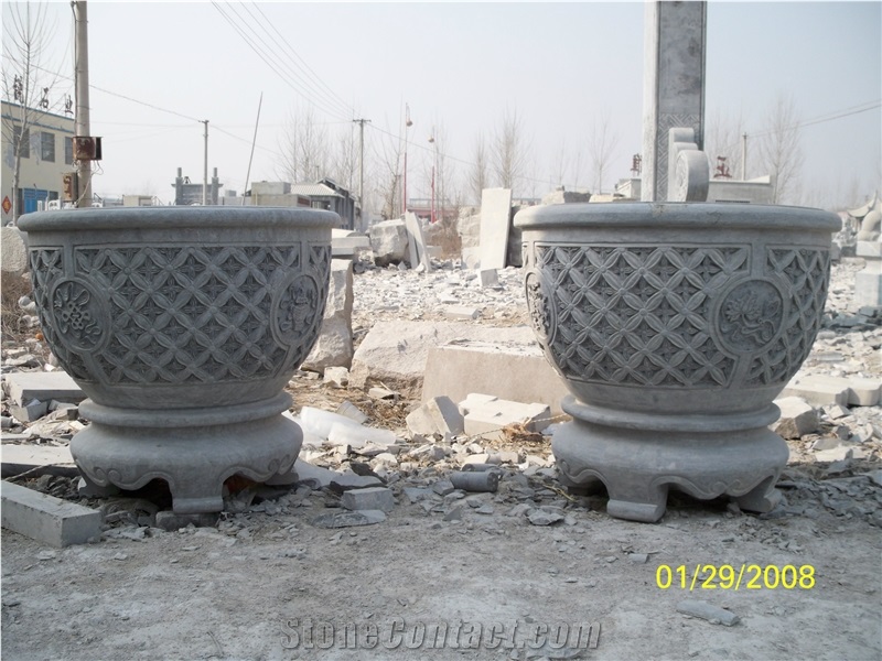 China Granite Flower Pots,Planter Pots,Outdoor Planters,Exterior Planters