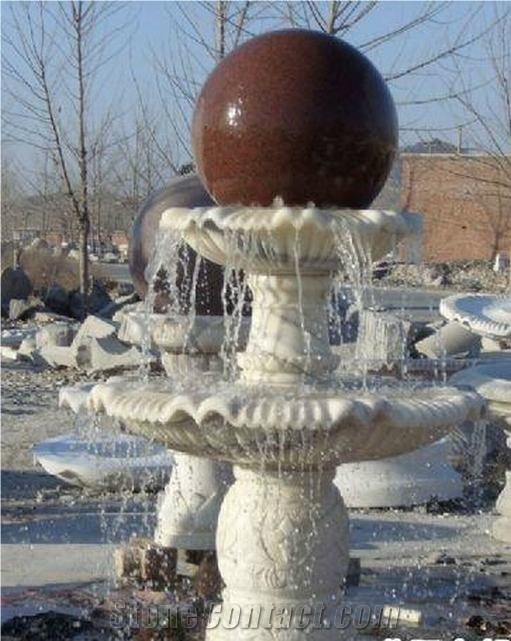 China Granite Stone Garden Fountains, Exterior Fountains, Water Features, Floating Ball Fountains