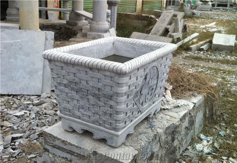 China White Granite Flower Pots,Flower Stand,Planter Pots,Landscaping Planters,Planter Boxes,Flower Vases,Flower Stand